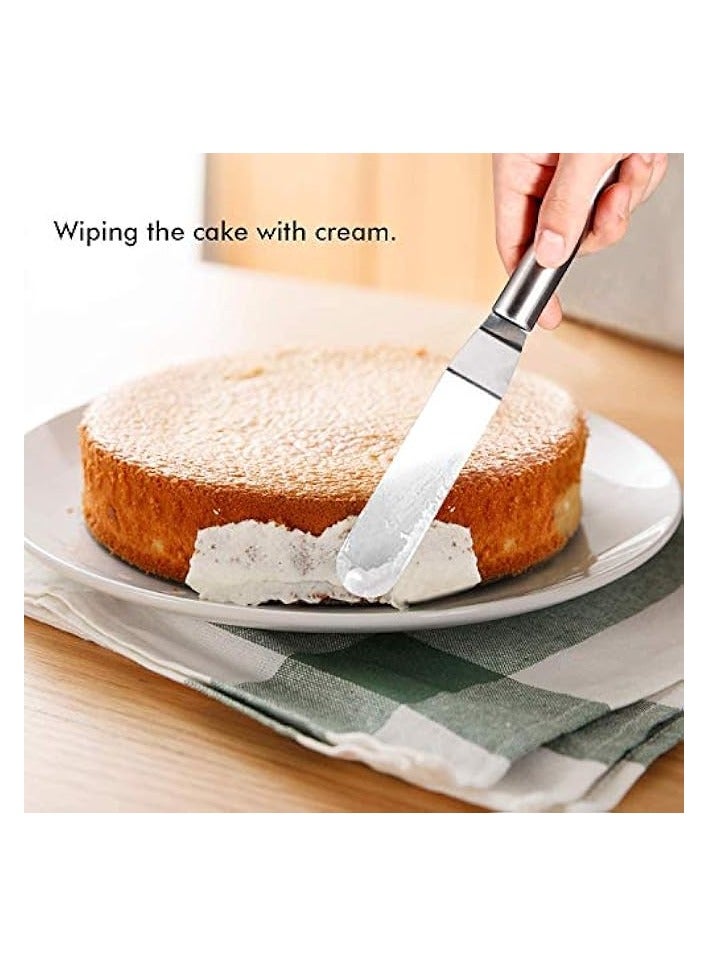 Green Tiger Icing Spatula Set, Palette Knife Stainless Steel Cake Decorating Spatula Professional Kitchen Baking Angled Cake Frosting for Baking Cake Decorating - Image 2