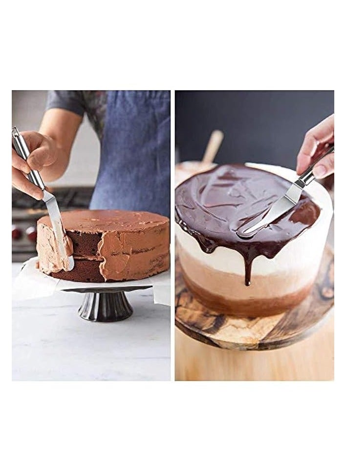 Green Tiger Icing Spatula Set, Palette Knife Stainless Steel Cake Decorating Spatula Professional Kitchen Baking Angled Cake Frosting for Baking Cake Decorating - Image 4