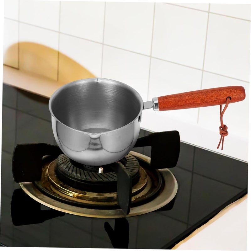 Mini Stainless Steel Saucepan with Handle Dual Spout Butter Warmer Small Cooking Pot for Oil Heating Milk Chocolate Melting Compact and Kitchen Essential - Image 5