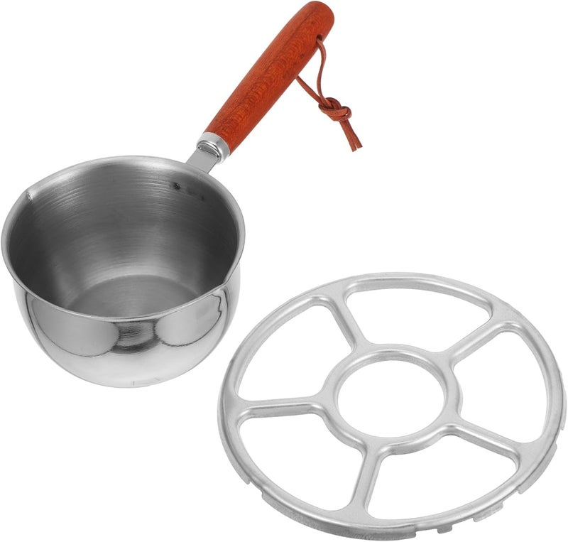 Mini Stainless Steel Saucepan with Handle Dual Spout Butter Warmer Small Cooking Pot for Oil Heating Milk Chocolate Melting Compact and Kitchen Essential - Image 1