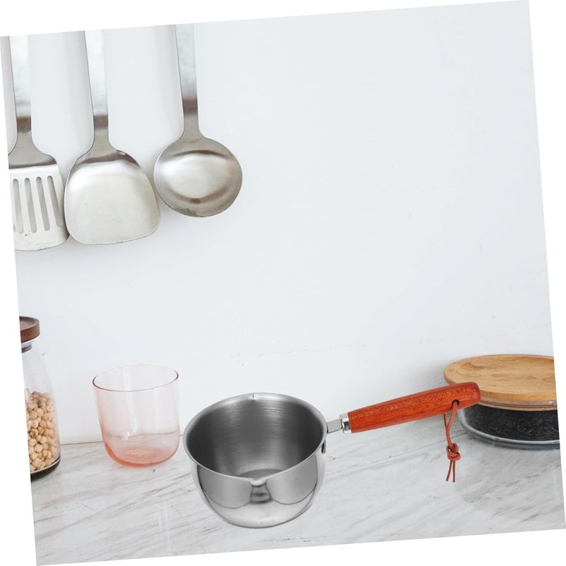 Mini Stainless Steel Saucepan with Handle Dual Spout Butter Warmer Small Cooking Pot for Oil Heating Milk Chocolate Melting Compact and Kitchen Essential - Image 4