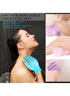 CVNDKN Shower Gloves,24 Pcs Exfoliating Bath Gloves,Body Scrub Gloves with Hanging Loop for Beauty Spa Massage Skin Shower Body Scrubber-12 Colors  - Image 4