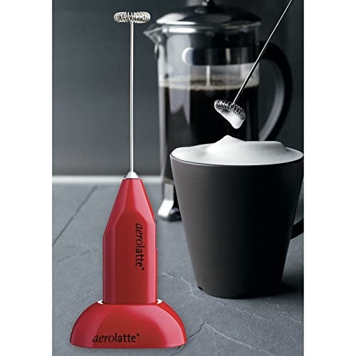 Aerolatte Milk Frother with Counter Stand, The Original Steam-Free Frother, Red - Image 2