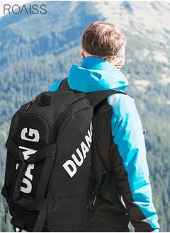 roaiss Unisex Gym Duffel Bag Sports Backpack Portable Luggage Handbag Wet and Dry Separation Shoes Compartment Large Capacity Crossbody Bag for Fitness Travel Black  - Image 2