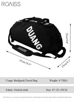 roaiss Unisex Gym Duffel Bag Sports Backpack Portable Luggage Handbag Wet and Dry Separation Shoes Compartment Large Capacity Crossbody Bag for Fitness Travel Black  - Image 5