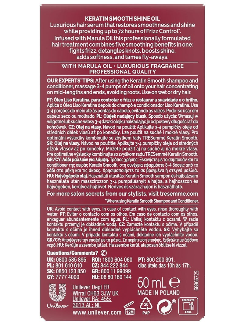 TRESemmé - TRESemmé Keratin Smooth Shine Oil 50ml - Image 1