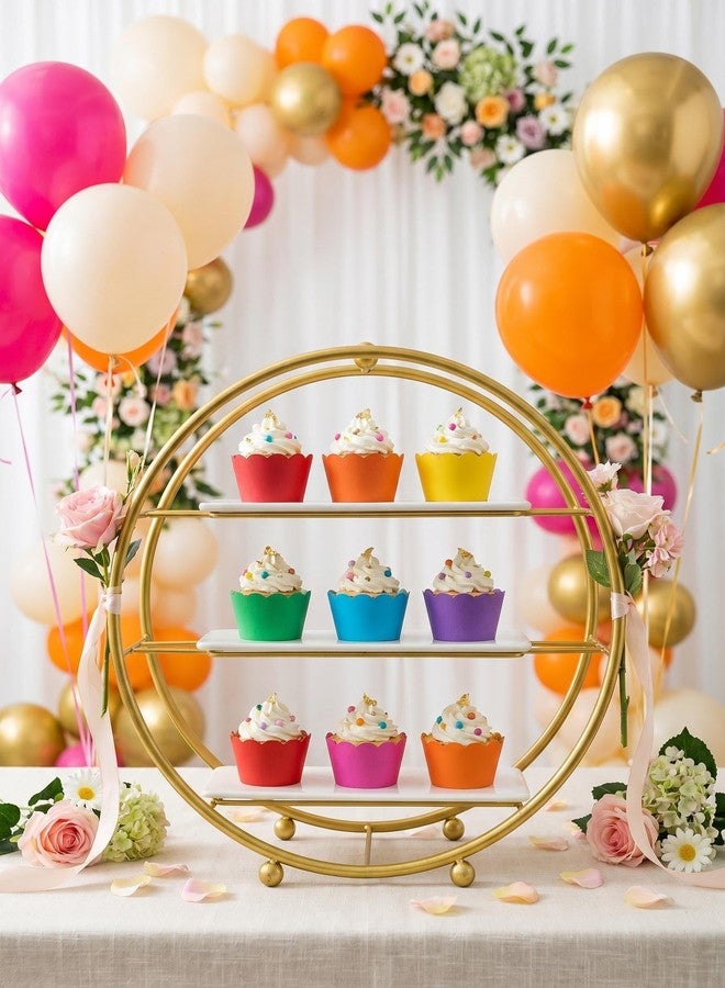 Mybbshower 36 Count- Solid Bright Colors Scalloped Cupcake Wrappers for Anniversary Birthday Party Table Decoration - Image 5