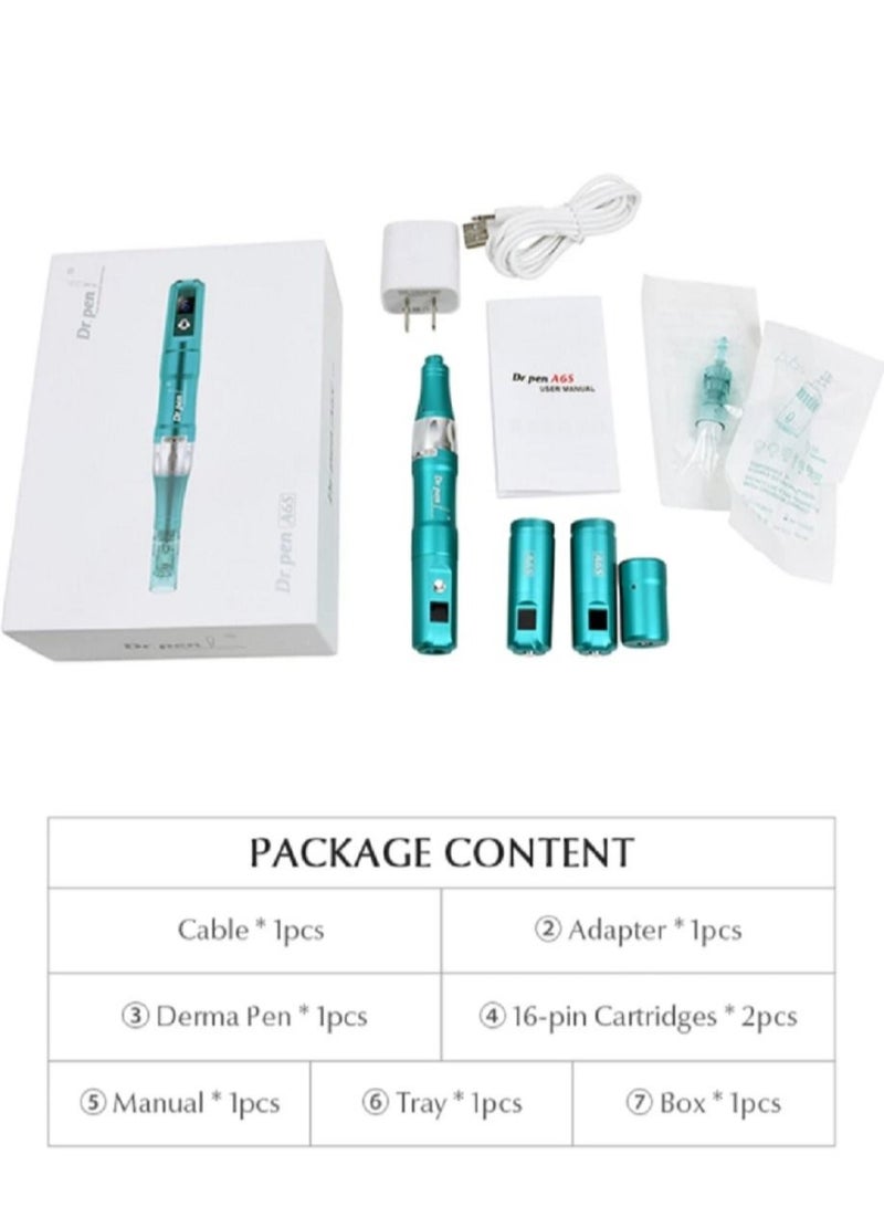 Derma Pen A6S Electric with 2pcs Needles Wireless Microneedling Professional Derma Dr.pen Auto Micro Mesotherapy Beauty Machine