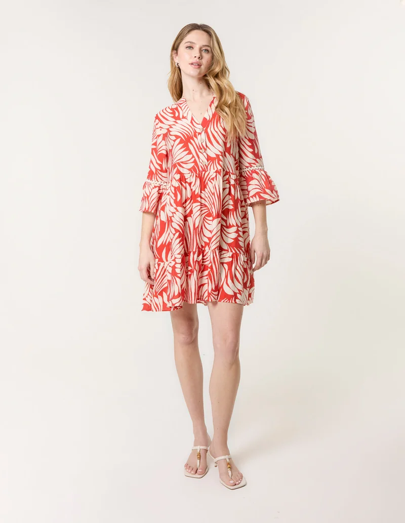 Blue Vanilla Ric Rac Smock Shirt Dress
