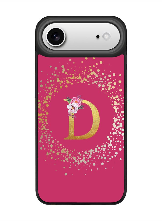 Stylizedd iPhone Air Case, [Compatible with MagSafe] Slim Magnetic cover Phone Case iPhone Air -Custom Monogram Floral - D ( Deep Pink ) - Image 1