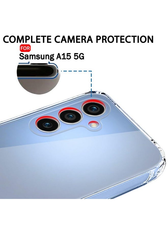 ذا جيفت كارت غطاء خلفي ناعم من TheGiftKart لهاتف Samsung Galaxy A15 5G | أفضل حماية للكاميرا | سدادات غبار مدمجة ومقبض مضاد للانزلاق | غطاء خلفي رفيع للغاية وشفاف لهاتف Samsung A15 5G (سيليكون، شفاف)  - Image 3