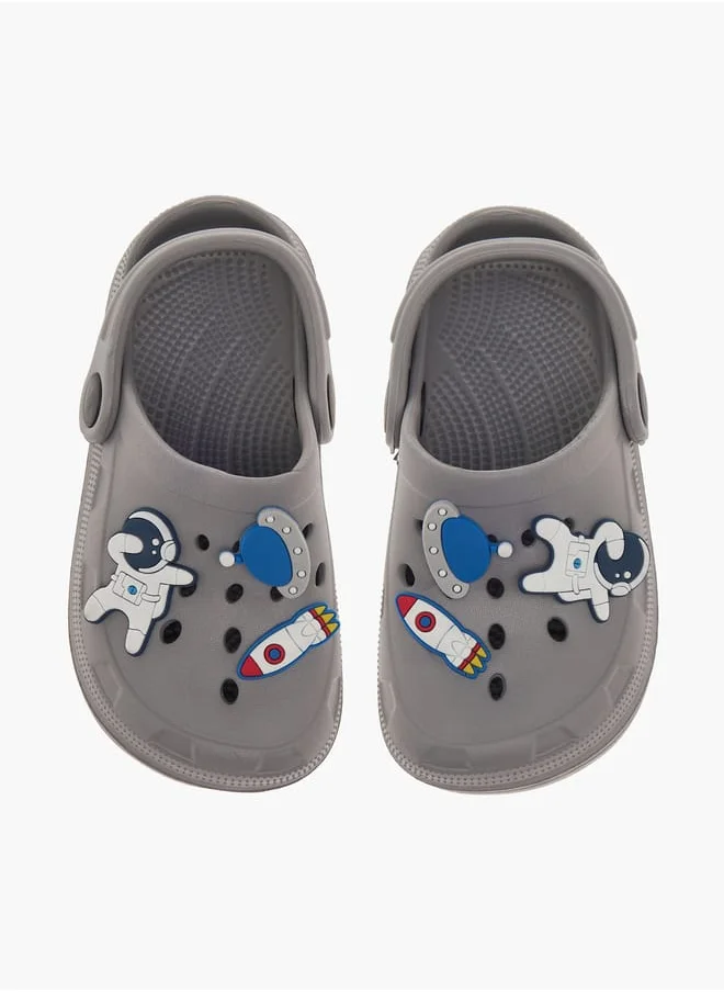 LBL by Shoexpress Boys Space Embossed Clogs with Backstrap