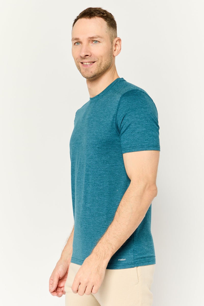 MOTION Men Sportswear Fit Short Sleeves Outdoor T-Shirt, Green - Image 3