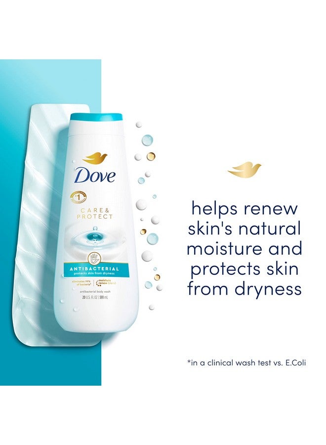 دوف غسول الجسم دوف للعناية والحماية المضاد للبكتيريا، 4 قطع لجميع أنواع البشرة، يحمي من الجفاف، 20 أونصة - Image 2