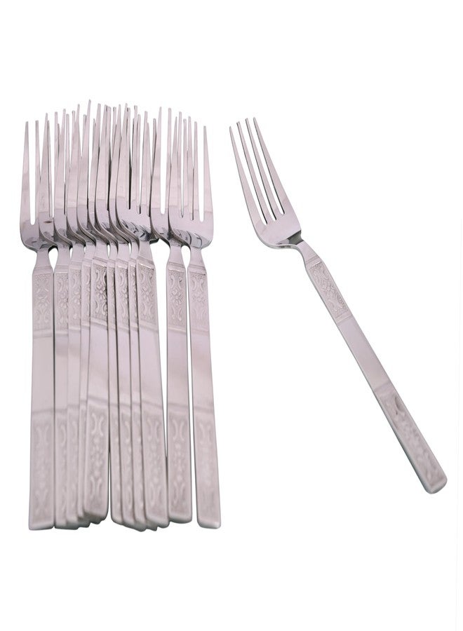Dev Industries Stainless Steel Forks Set of 12-Fork Set for Home and Kitchen, Fruit Fork for Dining Table, Shiny and Sturdy Handle Fork 18 cm, Silver(17 Gauge) (Desert Fork (Prince), Pack of 12) - Image 3
