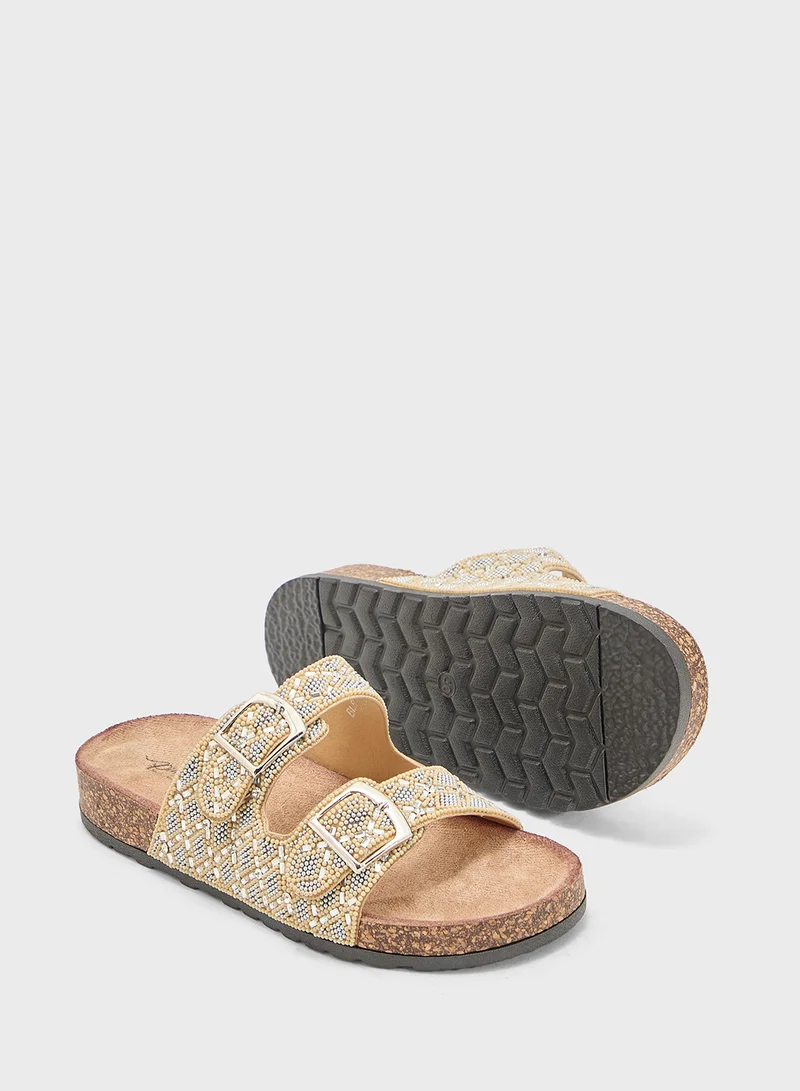Pink Step Ladies Casual Flat Sandal