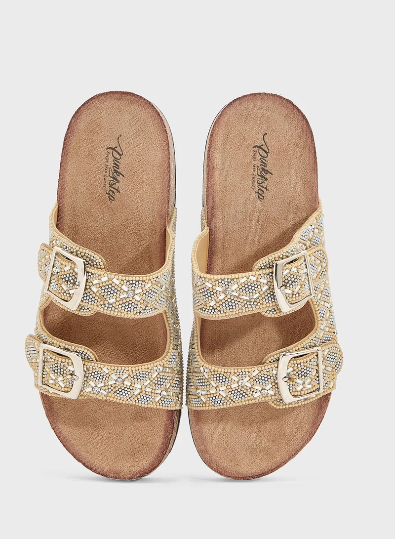 Pink Step Ladies Casual Flat Sandal