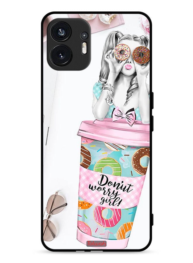 Tolwak Nothing Phone (2) 5G Protective Case Cover Donut Worry Girl - Image 1
