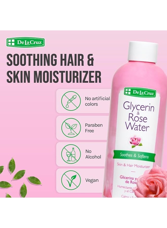 دي لا كروز، مرطب للبشرة والشعر بالجلسرين وماء الورد، 8 أونصة سائلة (236 مل) - Image 2