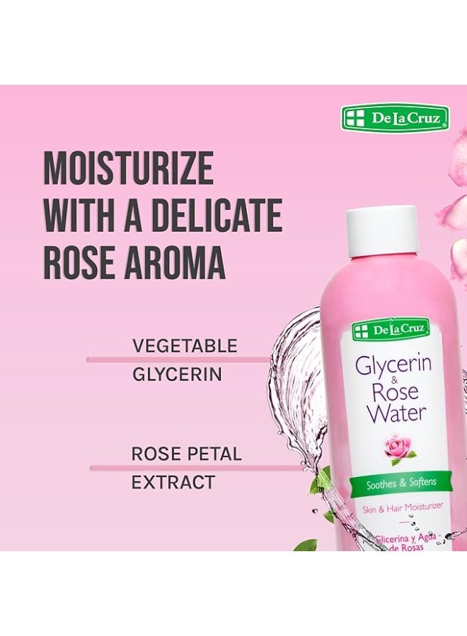 دي لا كروز، مرطب للبشرة والشعر بالجلسرين وماء الورد، 8 أونصة سائلة (236 مل) - Image 3