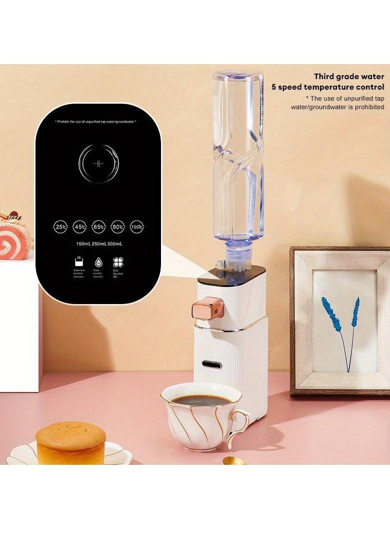 إيفرين موزع مياه فوري محمول - قابس أوروبي سريع التسخين في 3 ثوانٍ مع التحكم في درجة الحرارة وسخان سطح مكتب صغير للمكتب مناسب للسفر للشاي والقهوة والحليب بدون بطارية مزود طاقة كهربائية بلاستيك متين - Image 4