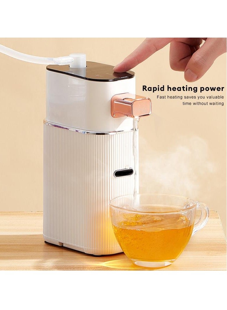 إيفرين موزع مياه فوري محمول - قابس أوروبي سريع التسخين في 3 ثوانٍ مع التحكم في درجة الحرارة وسخان سطح مكتب صغير للمكتب مناسب للسفر للشاي والقهوة والحليب بدون بطارية مزود طاقة كهربائية بلاستيك متين - Image 5