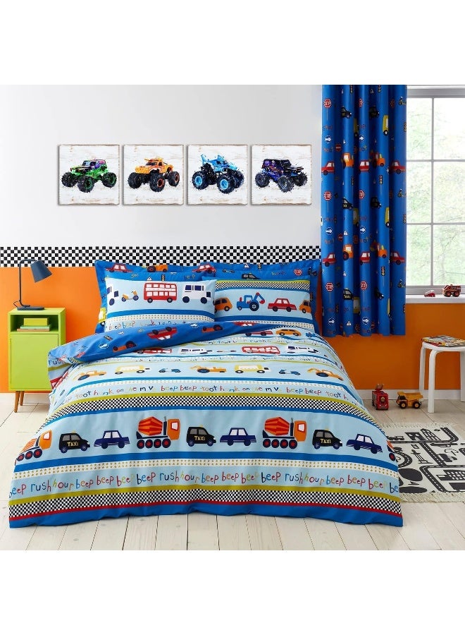 YOOOAHU Monster Truck Room Wall Decor for Boys Bedroom Rustic Monster Truck Canvas Painting Kids Wall Art Watercolor Car Posters Vehicle Pictures Prints Artwork Teens Baby Nursery Playroom Birthday Gift - Image 2