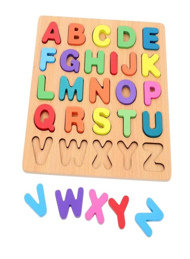 ATHA Montessori Kids Educational Wooden Toys ABC Puzzle Board 3D Number Alphabet Block Puzzle (Pack of 1) - Image 1