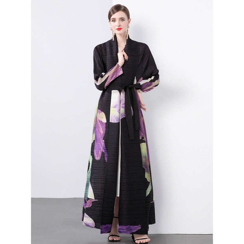 Miyake Ruffle Original Quality Early Autumn Ruffle Loose plus size Print Jacket European and American Fashion Picture Color