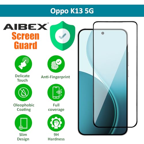 AIBEX Tempered Glass for Oppo Reno 14 5G | 9H Hardness | Anti-Glare & Anti-Fingerprint | Water Resistant | Edge-to-Edge Full Screen Protector | Bubble-Free Installation - Image 4