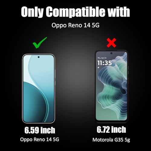 AIBEX Tempered Glass for Oppo Reno 14 5G | 9H Hardness | Anti-Glare & Anti-Fingerprint | Water Resistant | Edge-to-Edge Full Screen Protector | Bubble-Free Installation - Image 2