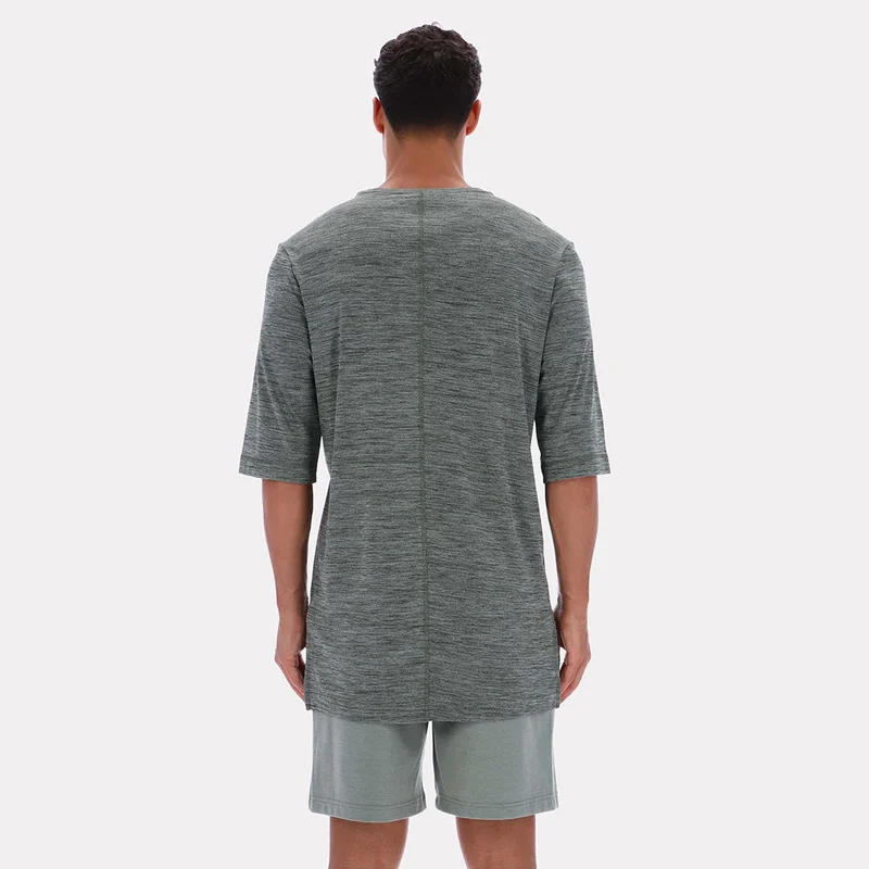 Reebok Reebok Yoga Relaxed Long Line Men's Tee - Gritty Grey Marl