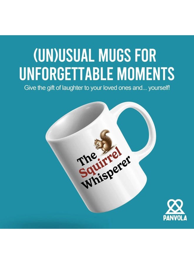 Panvola The Squirrel Whisperer Squirrel Lover Gifts For Women Men Fall Gifts For Wife Girlfriend Sister From Husband Brother Boyfriend Dad Mom Novelty Drinkware Ceramic Coffee Mug 11 oz White - Image 2