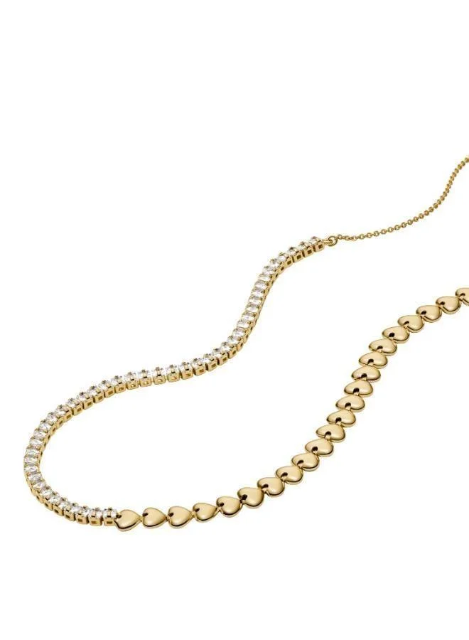 Fossil  JA7302710 Base Metal Jewelry with Cubic Zirconia for Women | Best Price UAE
