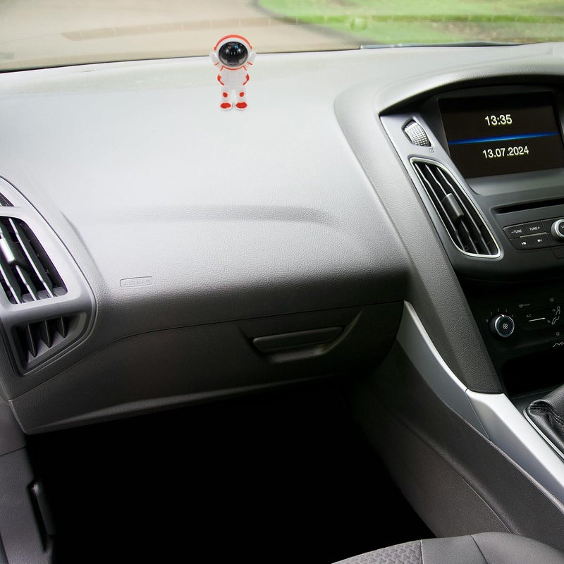 Astronaut Shape Car Compass Portable Dashboard Mount Orange Outdoor Decoration - Image 5