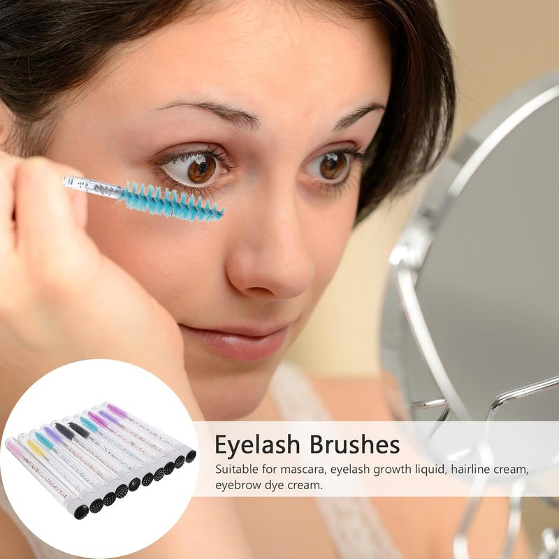 30pcs Portable Crystal Rod Disposable Eyelash Mascara Brushes with Tube Small Eyelash Spoolies for Makeup and Extension Application Random Color - Image 5