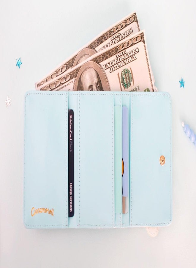 FLYBOT Cinnamoroll Wallet Adorable White Puppy Curly Ear Japanese Character Trifold Slim Cartoon Snap Zipper Closure Card Holder Vegan Leather for Girls Women, Officially Designed - Image 5