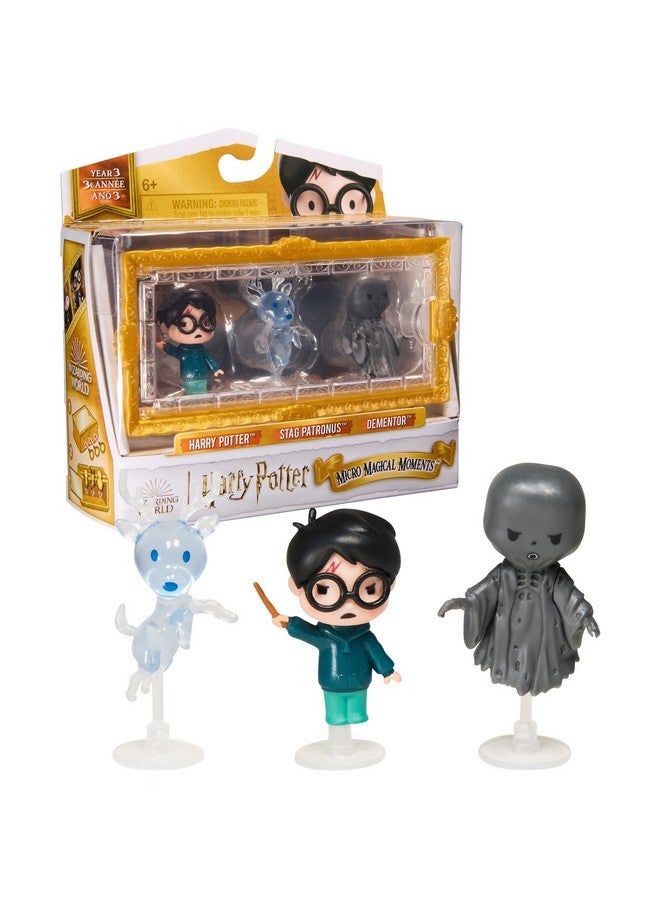 WIZARDING WORLD Harry Potter, Micro Magical Moments Year 3 Figure Set With Harry, Stag Patronus & Dementor, Display Case, Kids Toys For Ages 6+ - Image 1