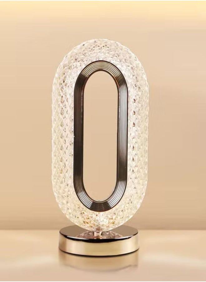 SHOPI - Crystal Table Lamp Rose Diamond Touch Lamp With USB 3 Color Crystal LED Light 3 Light Intensities Tactile Switch - Image 1