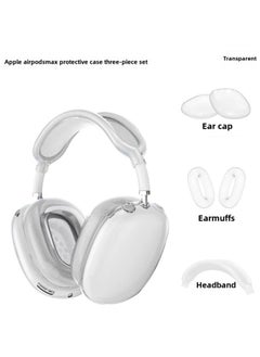 Suitable For Apple AirPods Max Head-mounted Protective Shell Three-piece Soft Rubber Ear Mask Ear Cap Head Beam Protective Shell-Specifications:Transparent (three-piece Package Included)