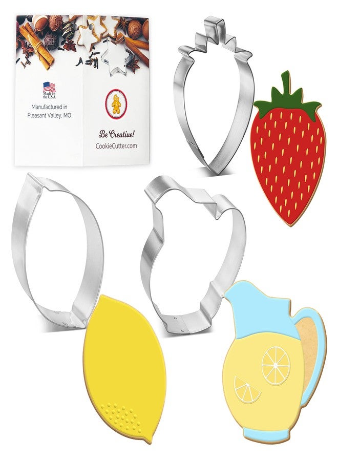 Foose Strawberry Lemon Pitcher Cookie Cutter 3 Pc Set HS0467 - USA - Image 1