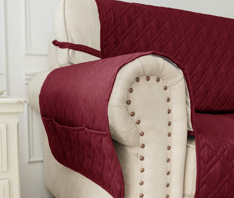 Ameritex Waterproof Nonslip Recliner Cover Stay in Place, Dog Chair Cover Furniture Protector, Ideal Recliner Slipcovers for Pets and Kids (Burgundy, 23") - Image 4