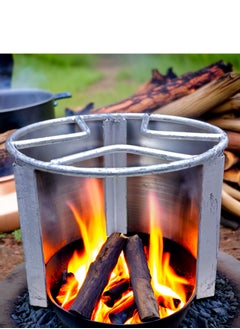 GO2CAMPS GO2CAMPS Heavy Quality Metal Firewood Log Steel Burner- Large - (28 cm x 35 cm Hight ) | BBQ Firewood Cooking Stand Campfire Cooking Stand, Outdoor Camping Grill Stand for Firewood Burning, Backyard, Barbeque and Camp Cooking | High-Quality Metal Firewood Log Steel Burner for Camping and Fire Pit Cooking – Sturdy Outdoor Grill Stand for Campfire Cooking  - Image 1