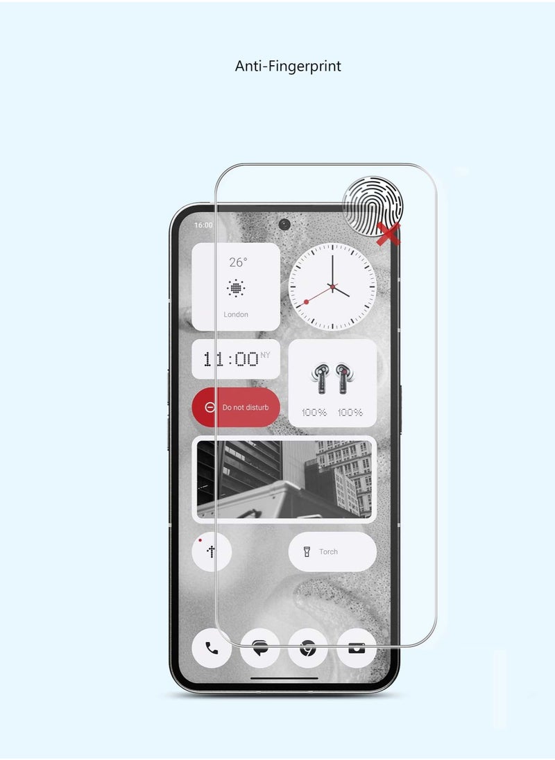 HD Tempered Glass Screen Protector for Nothing Phone 2 - Anti Reflection Anti Bubbles 9H Hardness 0.33 mm Rounded Edges Easy Installation