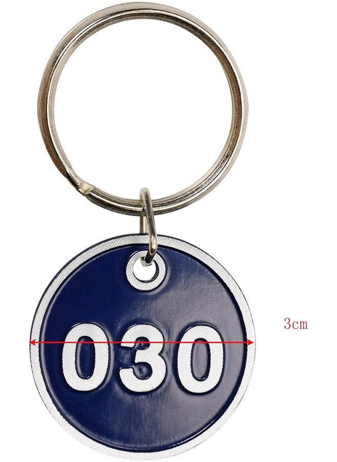 erorex 1 100 Number Colorful Tough Aluminum Metal Numbered Marking Identification Hang Tags Luggage Labels Id Tag With Split Rings For Organized Coded Key Box Cabinet System Identifier Navy Blue  - Image 2