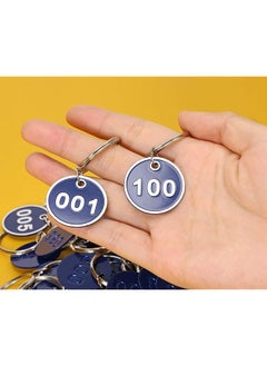 erorex 1 100 Number Colorful Tough Aluminum Metal Numbered Marking Identification Hang Tags Luggage Labels Id Tag With Split Rings For Organized Coded Key Box Cabinet System Identifier Navy Blue  - Image 5