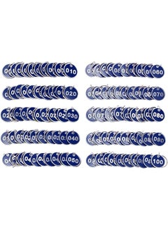 erorex 1 100 Number Colorful Tough Aluminum Metal Numbered Marking Identification Hang Tags Luggage Labels Id Tag With Split Rings For Organized Coded Key Box Cabinet System Identifier Navy Blue  - Image 1