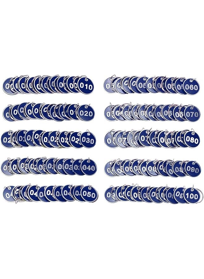 erorex 1 100 Number Colorful Tough Aluminum Metal Numbered Marking Identification Hang Tags Luggage Labels Id Tag With Split Rings For Organized Coded Key Box Cabinet System Identifier Navy Blue  - Image 1