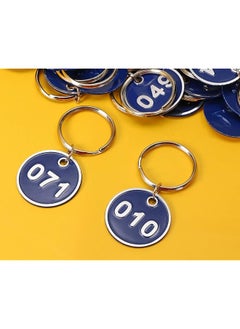 erorex 1 100 Number Colorful Tough Aluminum Metal Numbered Marking Identification Hang Tags Luggage Labels Id Tag With Split Rings For Organized Coded Key Box Cabinet System Identifier Navy Blue  - Image 4