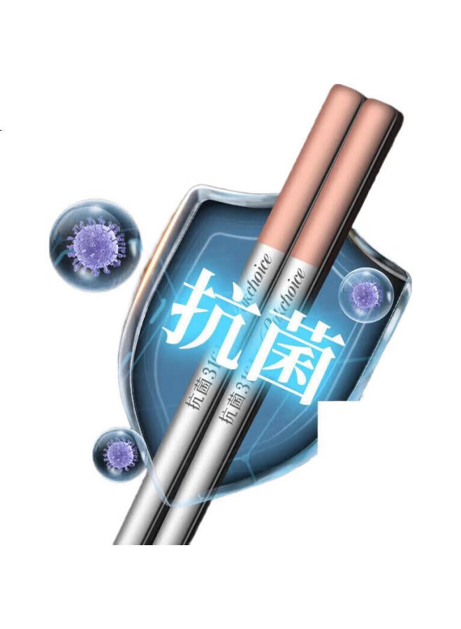 PAKCHOICE Stainless Steel Chopsticks, High-Quality 316L Stainless Steel Color-Coded Chopsticks For Home Use, Individually Wrapped, Antibacterial And Anti-Mold, Family Dining Chopsticks - Image 2